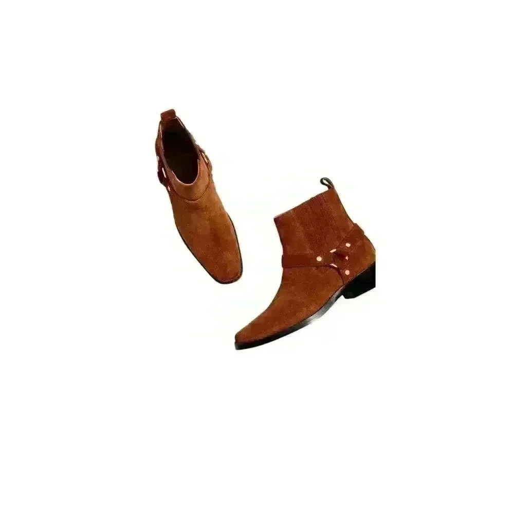 Madewell Womenโs Santiago Western Ankle Boot. Size:6 Leather Lining Suede Upper
